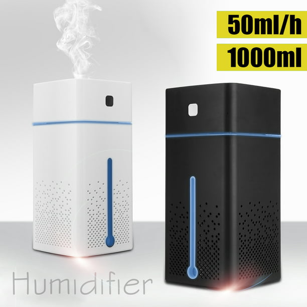 1000ML Ultrasonic Air Humidifier USB 7Color LED Light Mist Purifier Humidifiers 